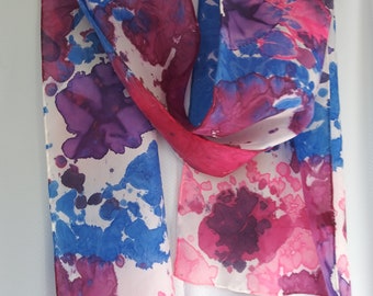 Hand Painted Silk Kaleidoscope Scarf