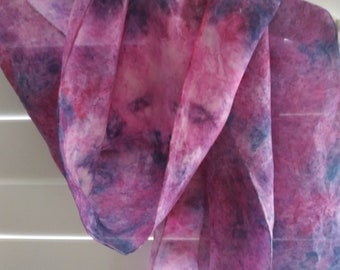 Hand Painted Stonewashed Silk Scarf