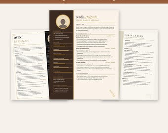 10 Creative Resume Templates with Cover Letters, Bundle 1, Aesthetic CV with Photo, Word and Google Docs, Instant Digital