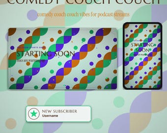 Comedy Couch Couch OBS Overlay Pack | Podcast Twitch Overlay | Animated Scenes, Alerts, Stinger | Multi Guest Layouts | Lower Thirds