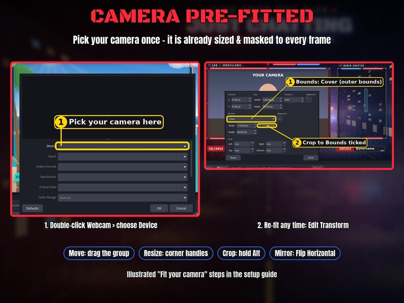 Wanted After Dark Stream Overlay Pack – Rainy Night City Police Lights (Digital Download) image 11