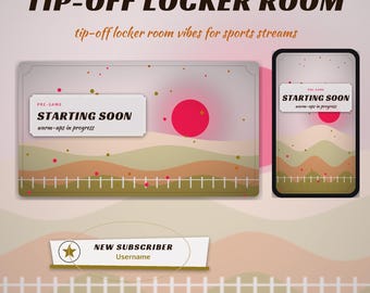 Tip-Off Locker Room OBS Overlay Pack | Sports Twitch Overlay | Animated Scenes, Alerts, Stinger | Vertical Overlay | Panels