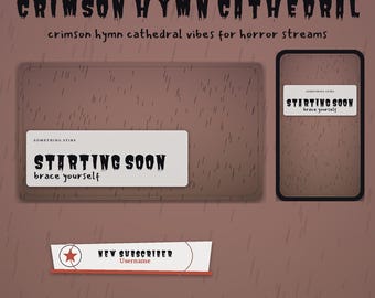 Crimson Hymn Cathedral OBS Overlay Pack | Horror Twitch Overlay | Animated Scenes, Alerts, Stinger | Vertical Overlay | Panels