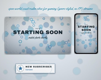 Open-World Coast Realm OBS Overlay Pack | Gaming Twitch Overlay | Animated Scenes, Alerts, Stinger | Vertical Overlay | Panels