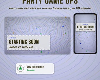 Party Game Ops OBS Overlay Pack | Gaming Twitch Overlay | Animated Scenes, Alerts, Stinger | Vertical Overlay | Panels