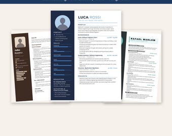10 Photo Resume Templates with Cover Letters, Resume Bundle 1, Word and Google Docs, Modern CV with Photo, Instant Digital