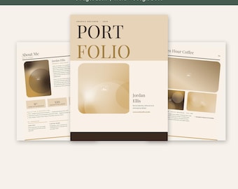 5 Portfolio Templates Bundle 1, 8 Page Creative Portfolio, Word and Google Docs, Designer Artist Model Portfolio PDF