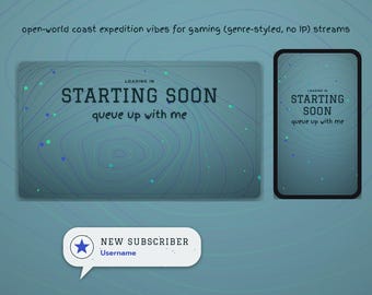 Open-World Coast Expedition OBS Overlay Pack | Gaming Twitch Overlay | Animated Scenes, Alerts, Stinger | Vertical Overlay | Panels