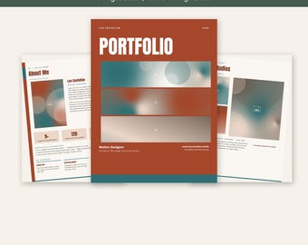 5 Portfolio Templates Bundle 4, 8 Page Creative Portfolio, Word and Google Docs, Designer Artist Model Portfolio PDF
