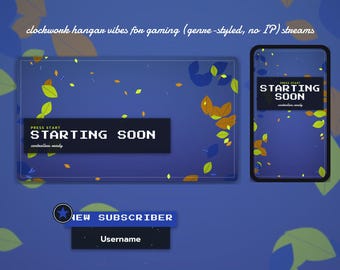 Clockwork Hangar OBS Overlay Pack | Gaming Twitch Overlay | Animated Scenes, Alerts, Stinger | Vertical Overlay | Panels
