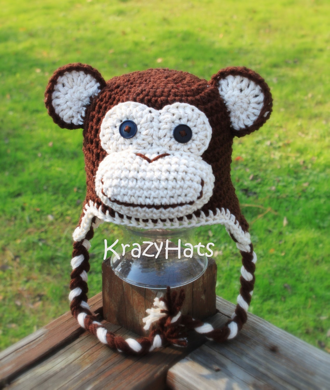 Mailchimp Freddie Monkey Hat Skully Beanie Woven Knitted Adult