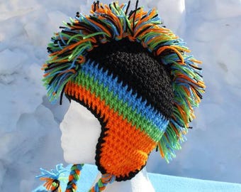 Crochet Mohawk Hat, Handmade Winter Bennie, Made to Order