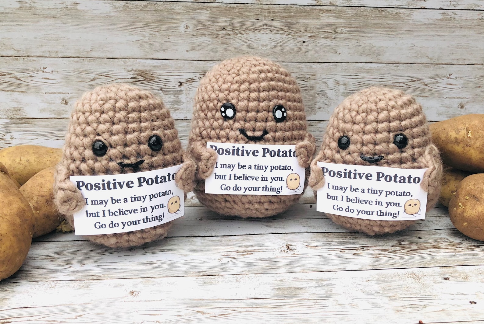 Crochet Positive Potato Crocheted Potato Birthday Etsy