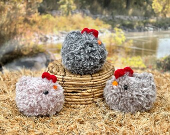 Crochet Chicken Plushes Toy ,Mabel Chicken , Crochet Chicken Toy, Fluffy Chicken, Plush Country Chicken