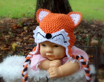Crochet Fox Hat | Handmade Animals Beanie | Made to Order.