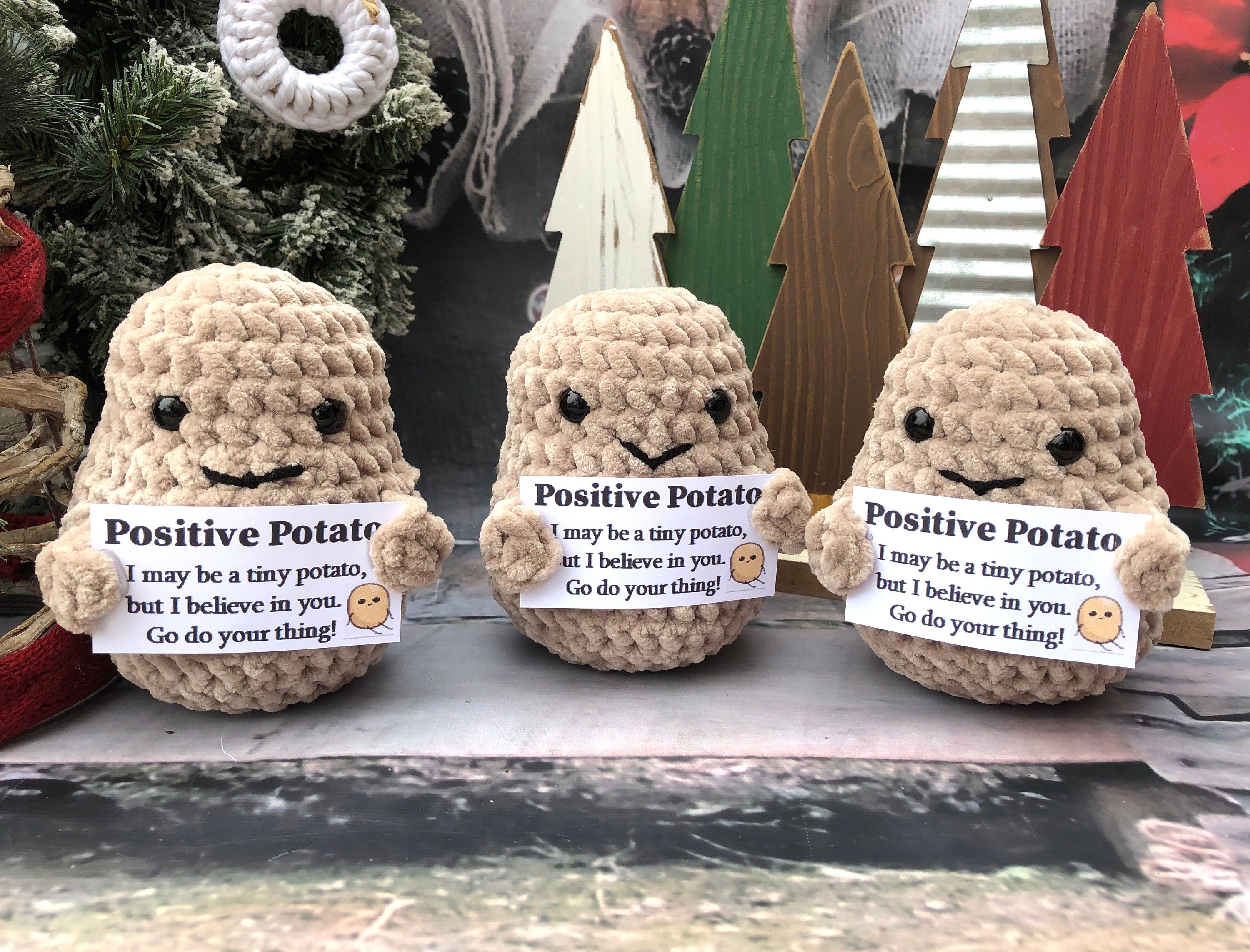 Crochet Positive Potato, Crocheted Potato, Birthday Gift,handmade Cute  Crochet Potato 