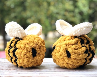 Bee plushes, Crochet bee toy, Crocheted bee, Handmade bee, Home decoration, Bee kind crochet bee