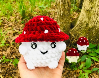 Crochet  Mushrooms, Mushroom Plushie, Cute Mushie Boy Stuffie, Mushroom toy, Crocheted stuffed mushroom, Birthday gift