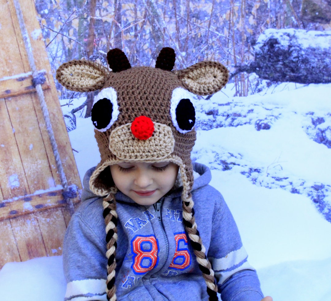Reindeer Hat.crochet Christmas Hat. Animals Hat. Birthday Gift. Etsy