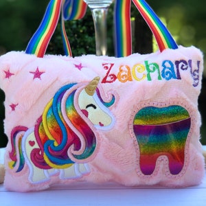 Unicorn Tooth Fairy Pillow, Pony tooth pillow, Personalized pillow, Birthday gift, 5x7 inch pillow
