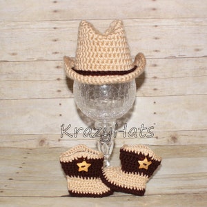 Crochet Cowboy Hat, Crochet Cowboy Boots Babyshower gift, Baby prop, Photo prop, Birthday gift image 8