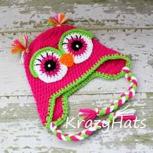 Crochet Owl hat, Handmade hat, Crocheted owl hat, Birthday gift, Handmade hat.