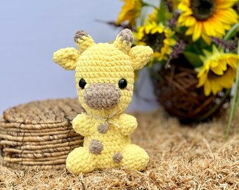 Crochet Giraffe Toy, Crocheted Animals  toy , Handmade hat, Stuffed Animals & Plushies