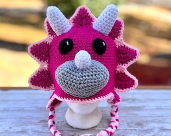 Crochet Triceratops Dinosaur Hat: Handmade Kids Costume
