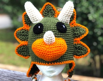 Dinosaur Mohawk Blue and Black Crochet Hat - Etsy display picture 3
