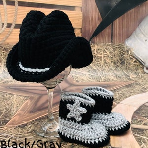 Crochet Cowboy Hat, Crochet Cowboy Boots Babyshower gift, Baby prop, Photo prop, Birthday gift image 10