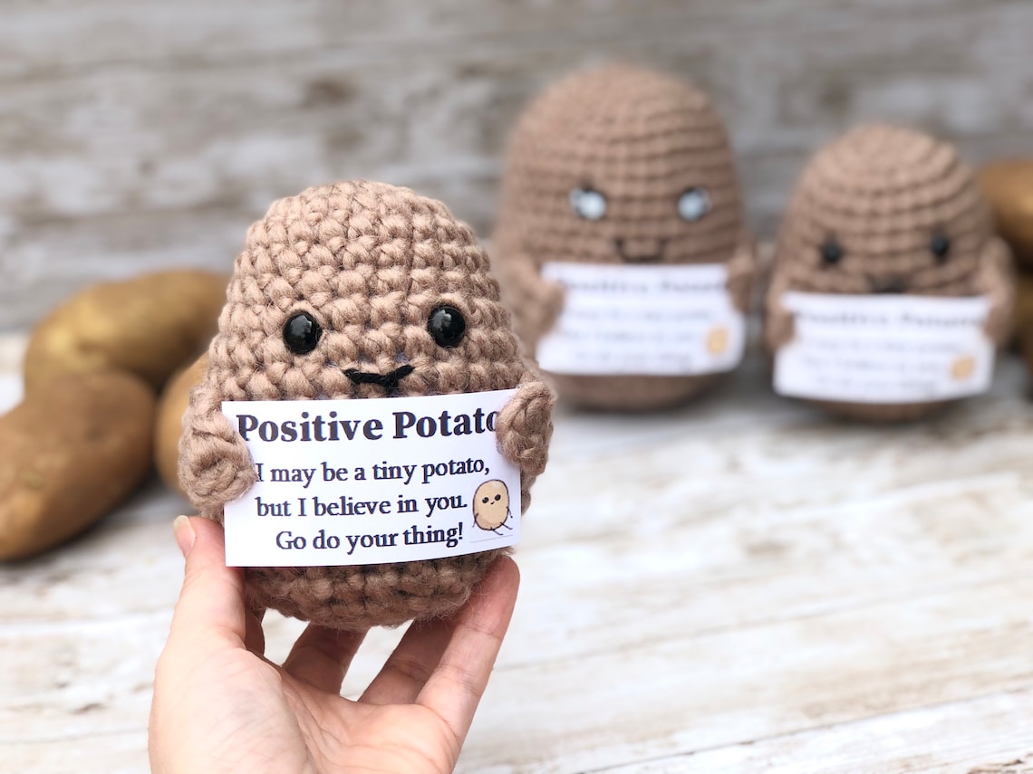 Crochet Positive Potato Crocheted Potato Birthday Etsy