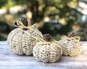 Crochet Pumpkin,Set of 3 Pumpkin,  Home Decor, Halloween Pumpkin, Chunky Knit Pumpkin, Pumpkin Decor, Plushies, Autumn Decor, Pumpkin Season