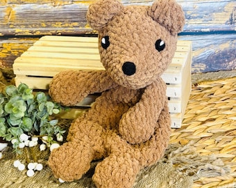 Crochet  Bear | Handmade Animal Mini Lovey |  Woodland Animals |  Bear Snuggler | Ready Made