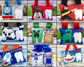 Tooth fairy pillow. Personalized tooth fairy pillow.