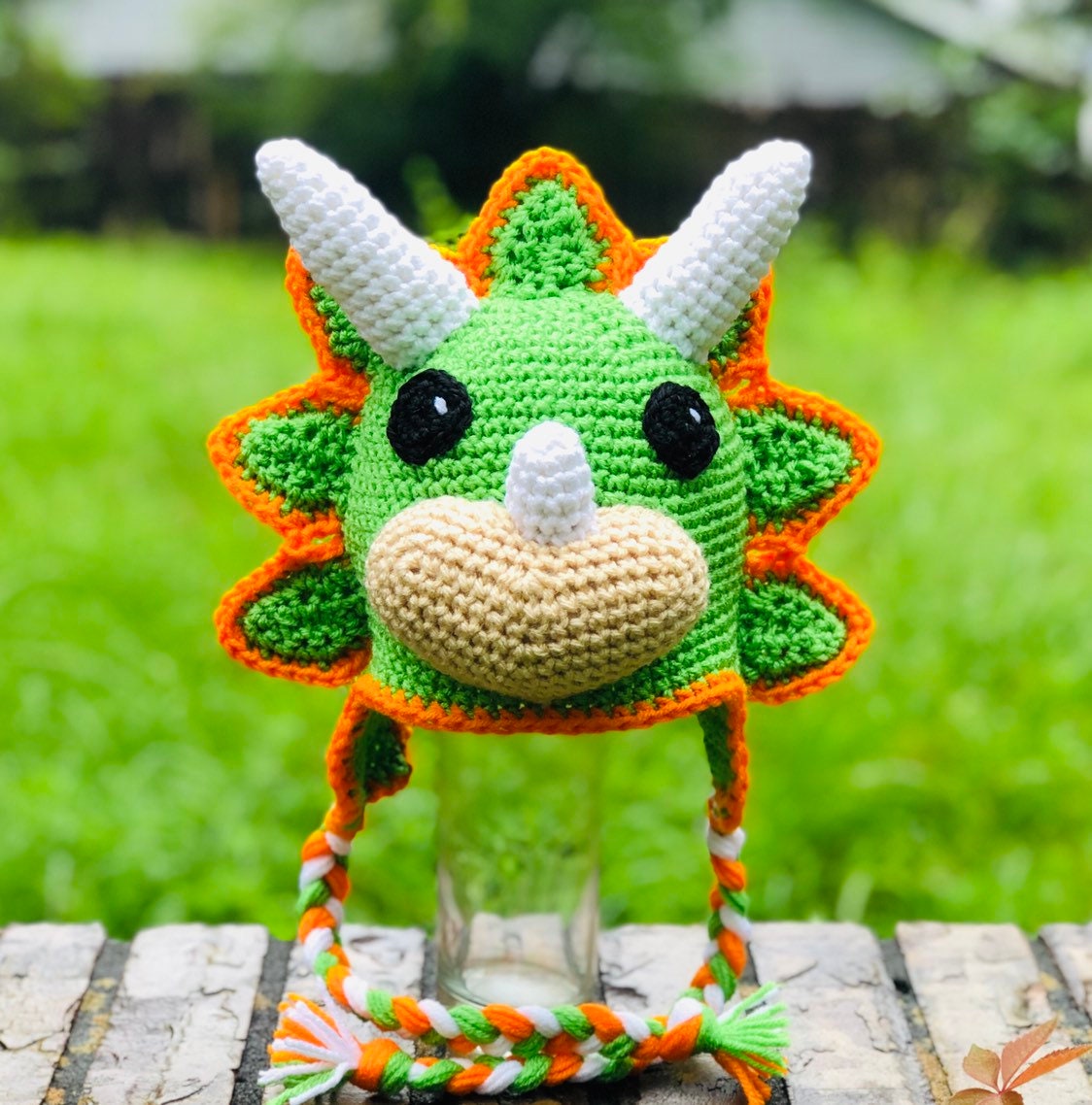 Crochet Dinosaur Hat Triceratops Dino 