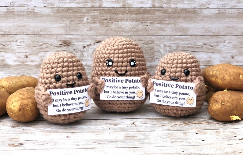 Crochet Positive Potato Crocheted Potato Birthday - Etsy