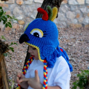 Crochet Parrot hat. Parrot hat. Handmade parrot hat.Birthday gift.