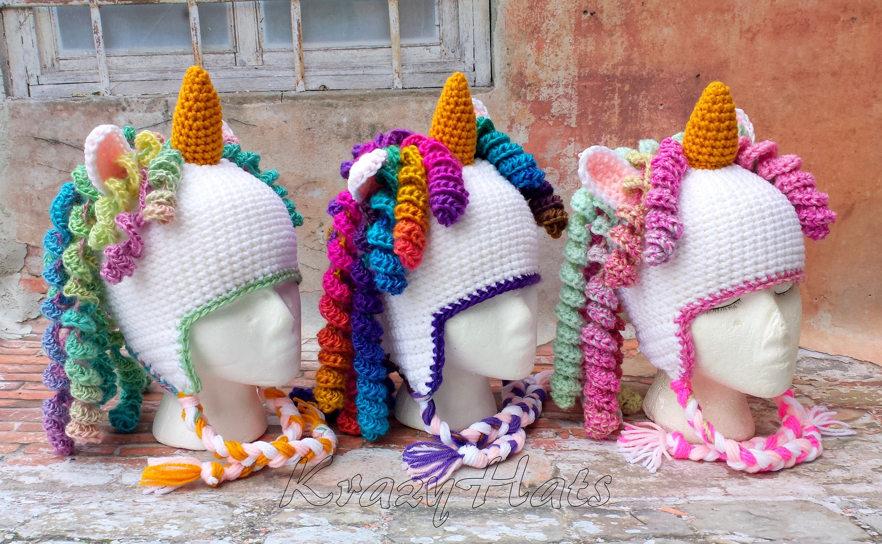 Crochet Unicorn hat.Rainbow unicorn hat.Crochet hat. Etsy