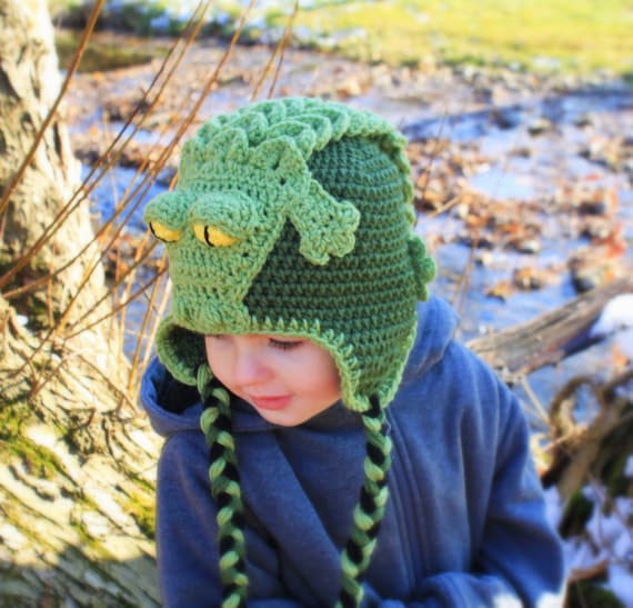 Crochet Crocodile Hat | Handmade Alligator Beanie | Made to order