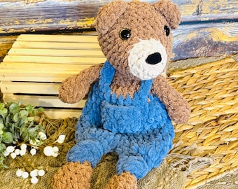 Crochet Baby Bear | Handmade Animal Mini Lovey |  Woodland Animals |  Bear Snuggler |