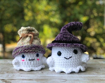 Crochet Ghost plush toy, Crocheted Halloween Ghost, Halloween Home decoration