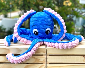 Crochet Octopus Toy, Big octopus plush toy, Birthday gift, Octopus Plush Toy