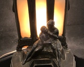 Art Deco Beach Lovers Boudoir Lamp Metal Co. New York