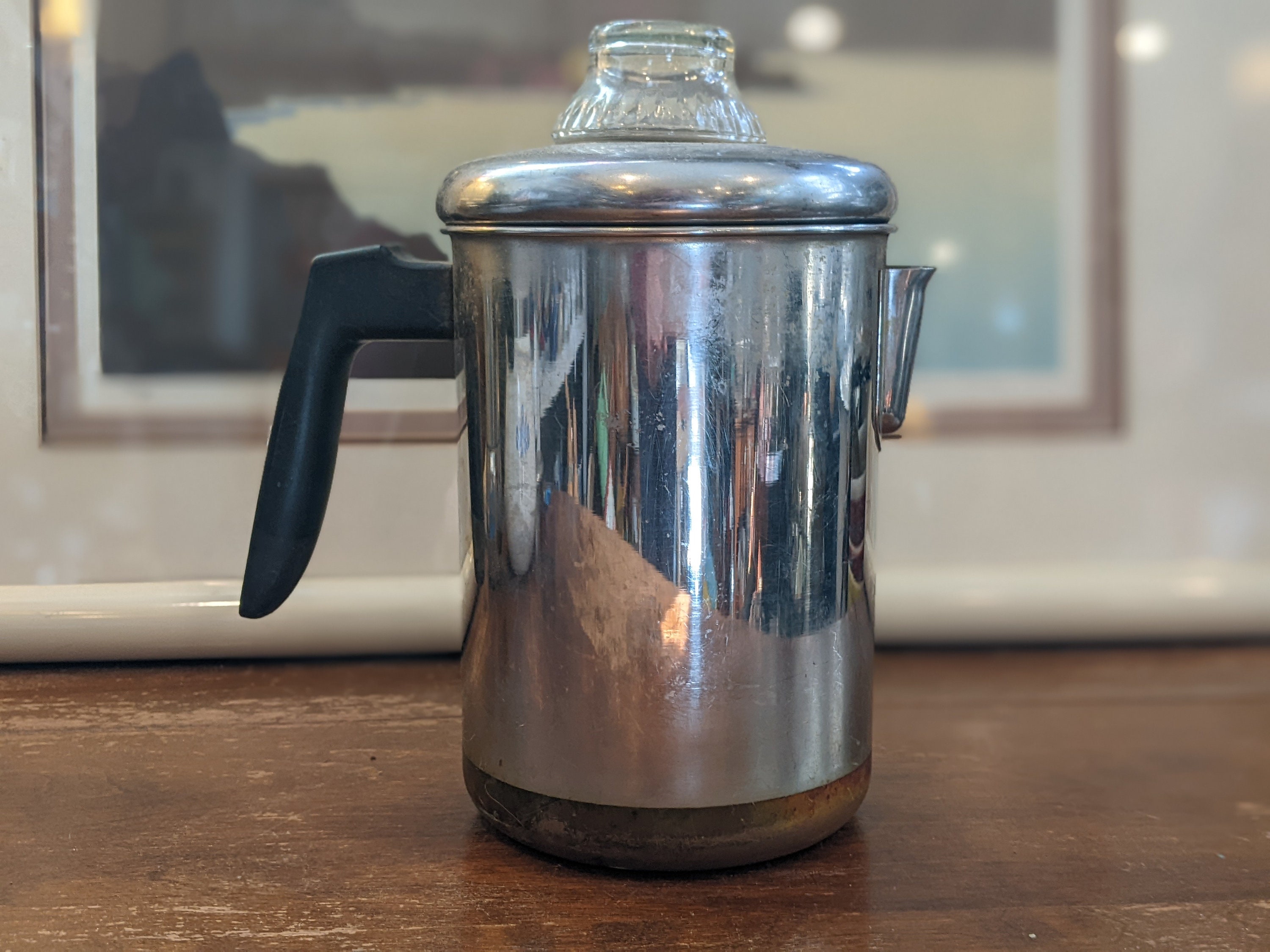 Vintage Copper Bottom Coffee Percolator 
