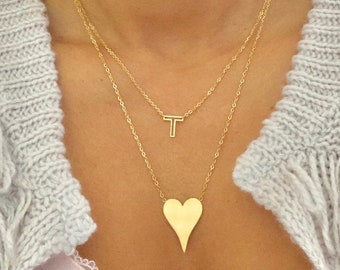 SALE heart necklace large small business bridesmaid wedding bestseller gold today love hoda tiktok Valentine’s Day galentine