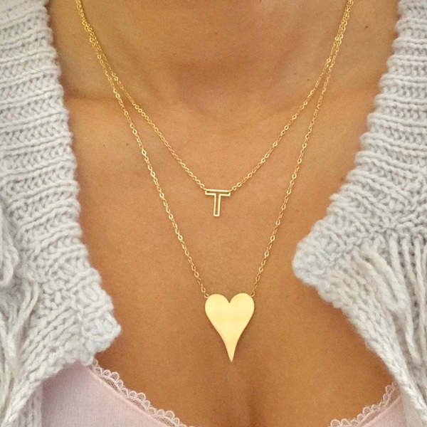 SALE heart necklace large small business bridesmaid wedding bestseller gold today love hoda tiktok Valentine’s Day galentine