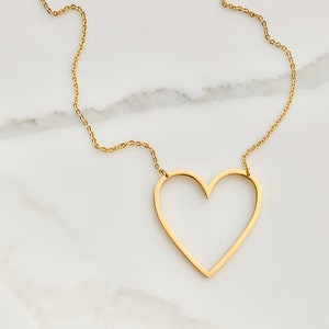 Retro Gold Heart Key Charm Necklace – Stacey Fay Designs