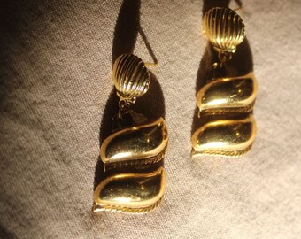 24k Heavy Gold Plated Earrings - Vintage Gold plated 1980s