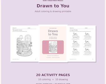 Drawn to You: Kleur- en tekenactiviteiten voor volwassenen, 20 pagina's