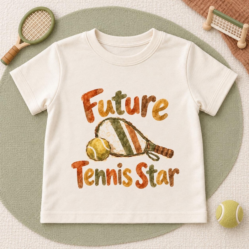 Organic Tennis Rackets Future Tennis Star Onesie®, Striped Racket Cover and Ball Baby Bodysuit ...
